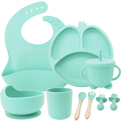 9-piece Silicone Baby Feeding Set | Best Baby Utensils