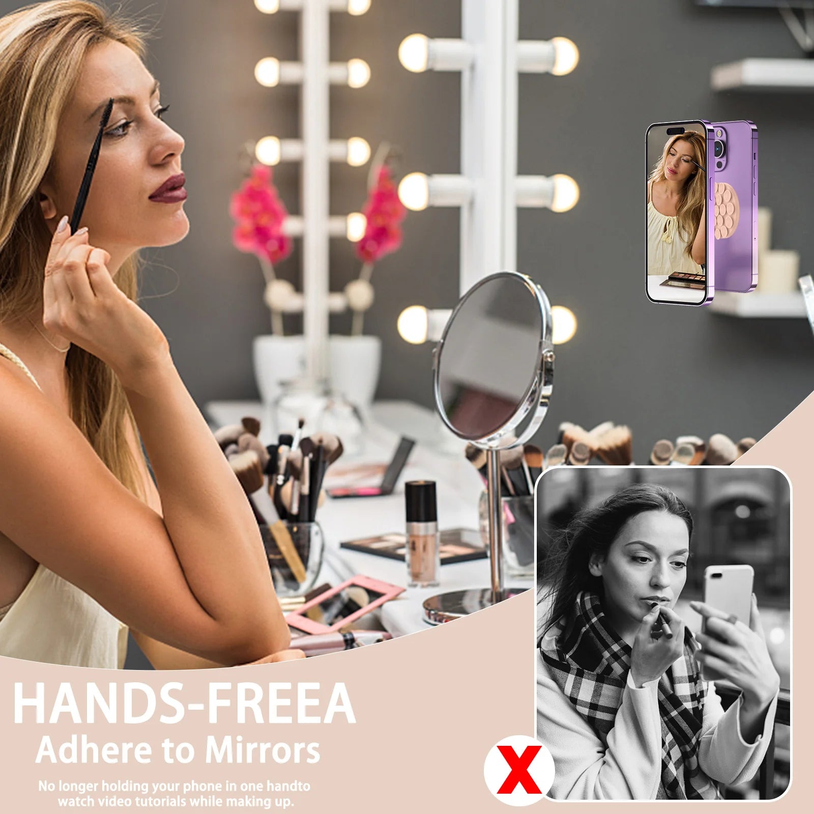 Magnetic Suction Cup Phone Holder for iPhone 15, 14, 13, and 12 Series
