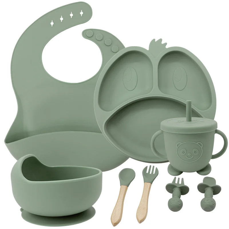 9-piece Silicone Baby Feeding Set | Best Baby Utensils