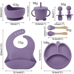 9-piece Silicone Baby Feeding Set | Best Baby Utensils