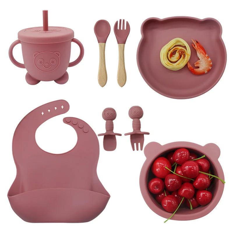 8-piece Silicone Baby Feeding Set | Prefect for Baby Feeding