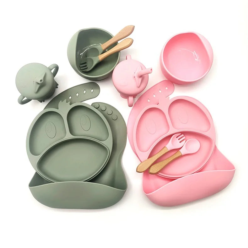 9-piece Silicone Baby Feeding Set | Best Baby Utensils