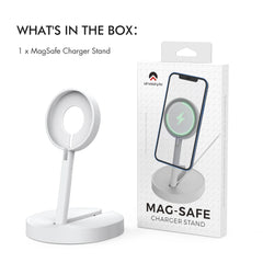 White Phone Charger Holder with Adjustable Stand