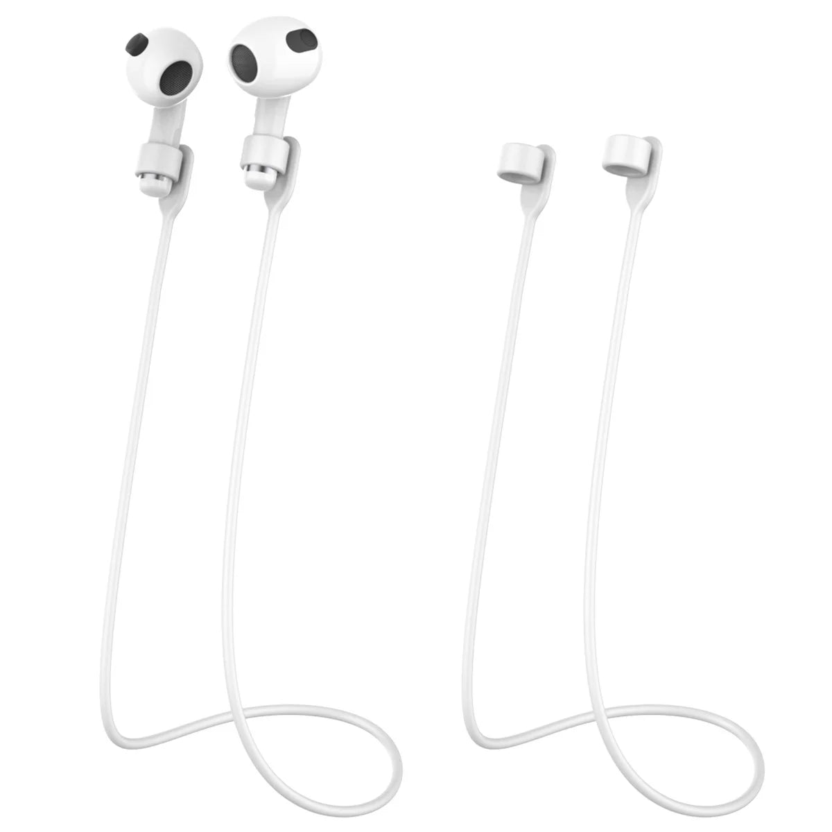 White Silicone AirPods Strap Headphones Anti-Drop Cord