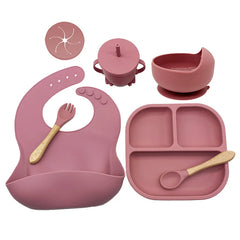 Dark pink 7-piece baby feeding set | Best baby utensils