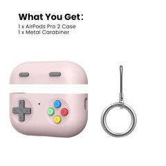 Pink Silicone Handheld Console Game Cover for AirPods Pro 2