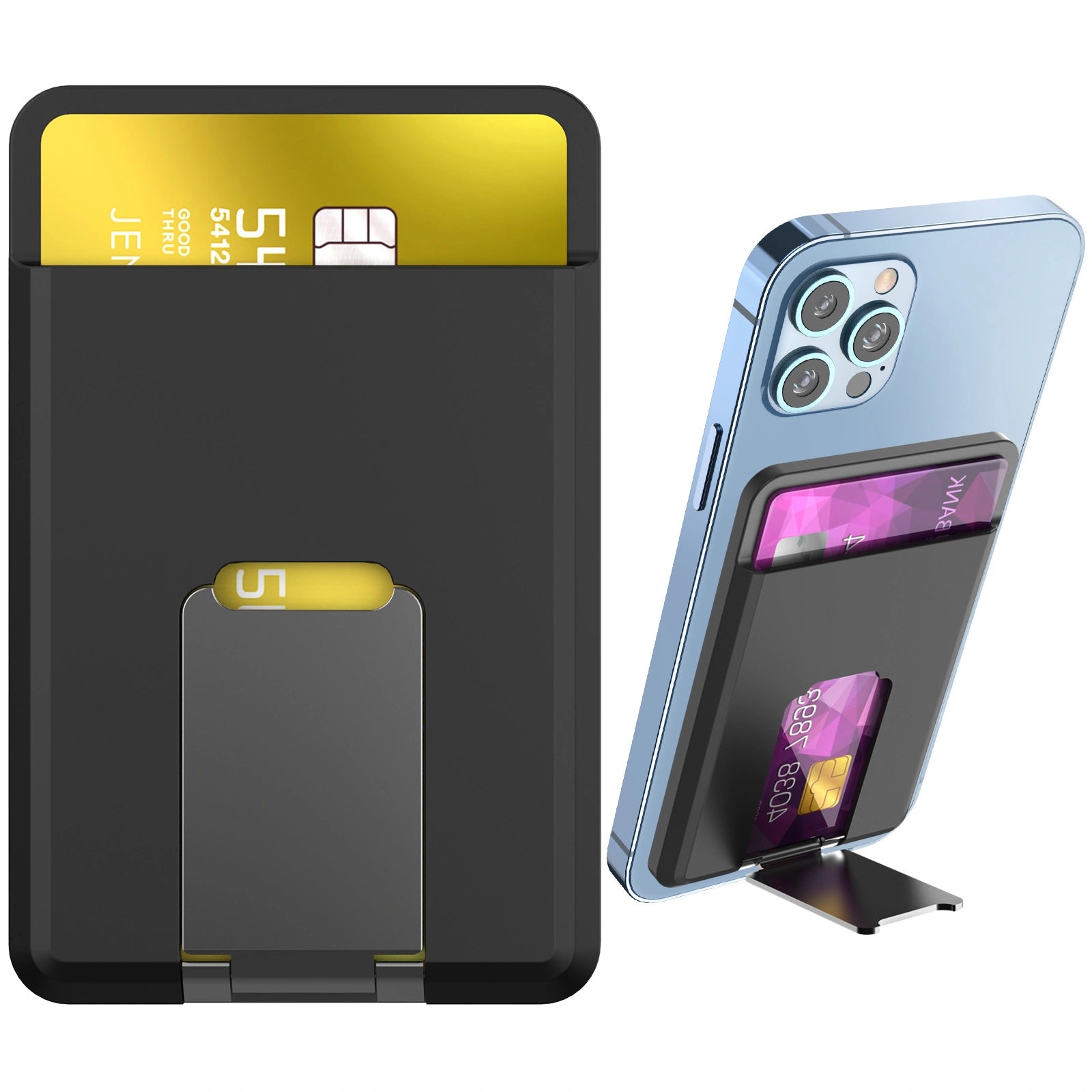 Silicone Magnetic Phone Wallet Card Holder Compatible with Apple