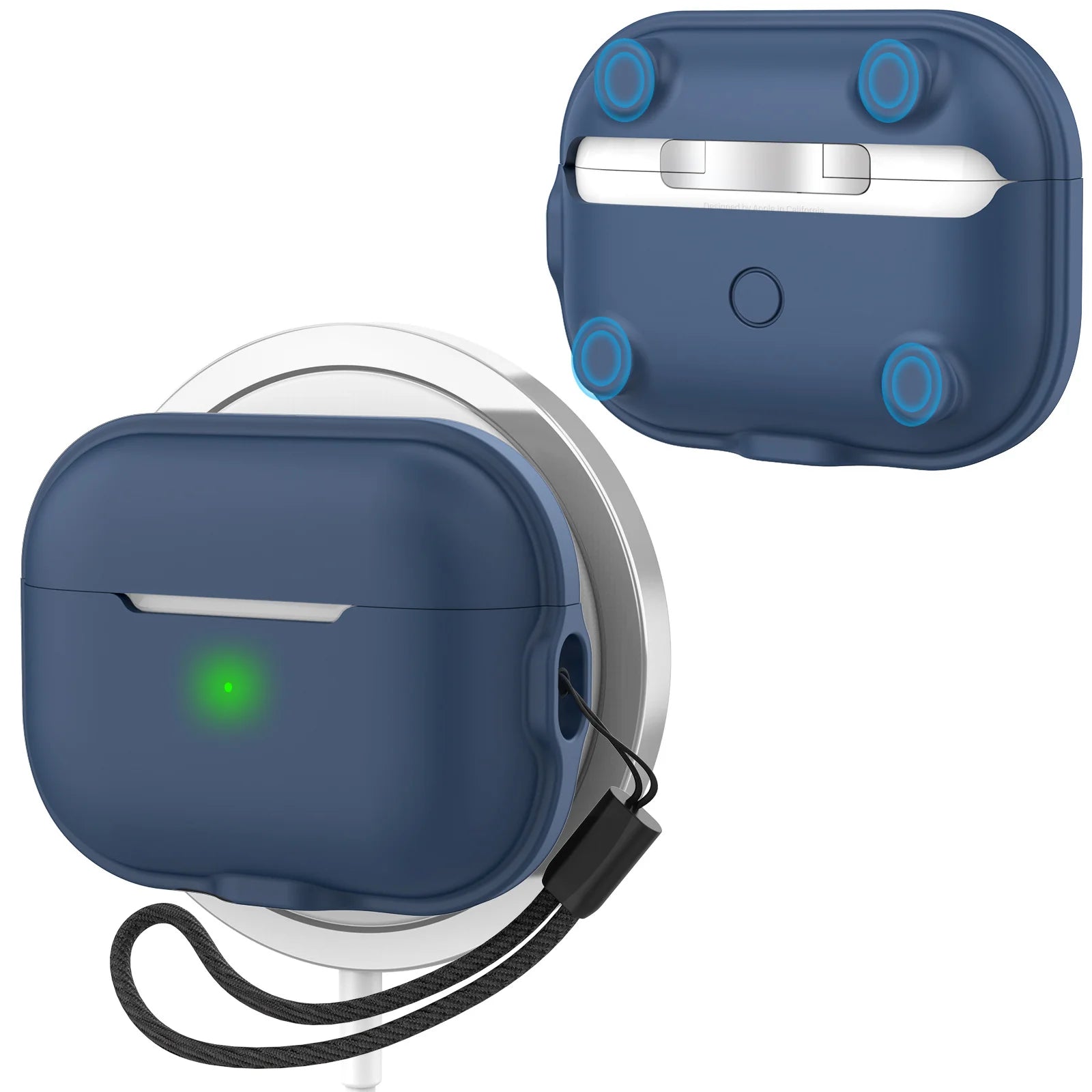 Blue Red AirPods Pro Case Cover Compatible with MagSafe