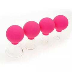 4 Set Glass Suction Cups with Silicone Balls