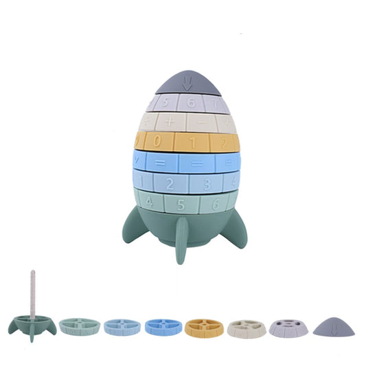 Silicone Rocket Stacking Toy