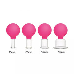 Pink 4 Set Glass Suction Cups with Silicone Balls