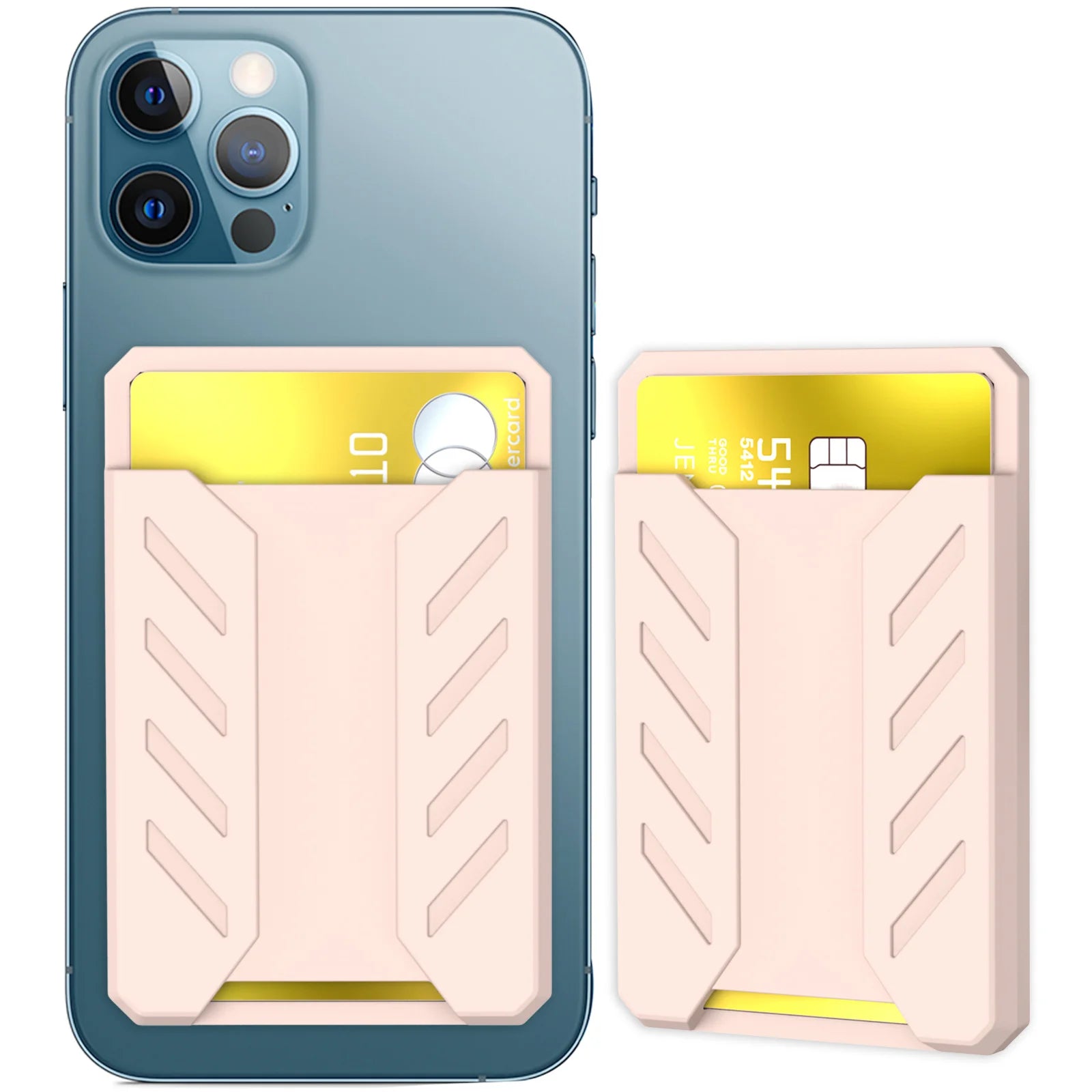 Pink Silicone Magnetic Wallet Card for Apple iPhone