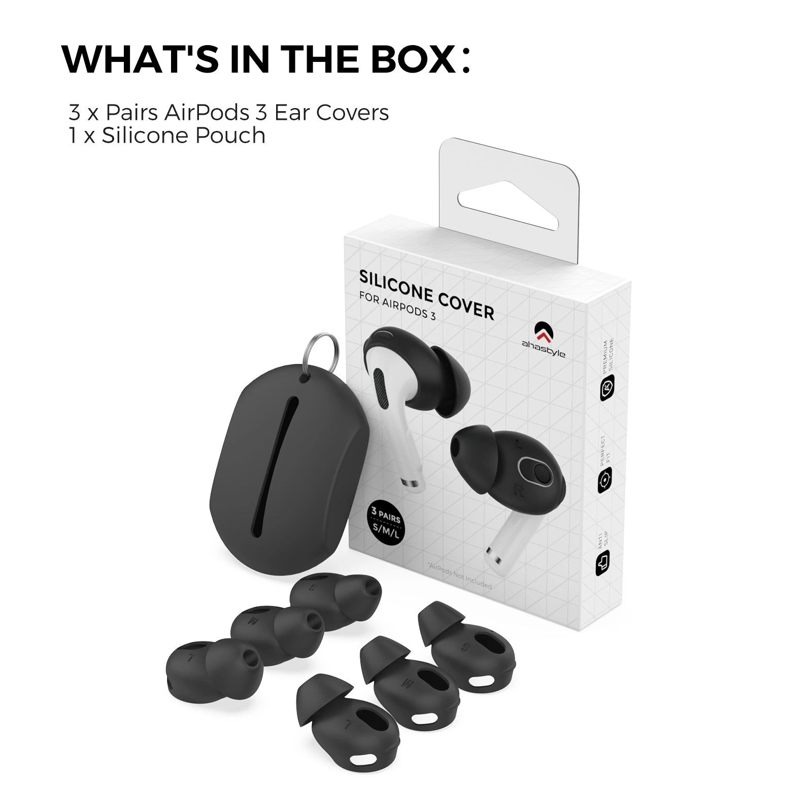 Apple Silicone AirPod Case with 3 Pairs of Ear Pads