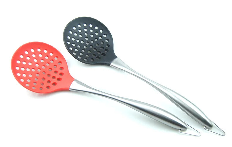 2x long Handled Silicone Slotted Ladle