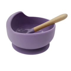 Burgundy 2-piece Baby Feeding Set | Baby Solid Food Bowl and Spoon