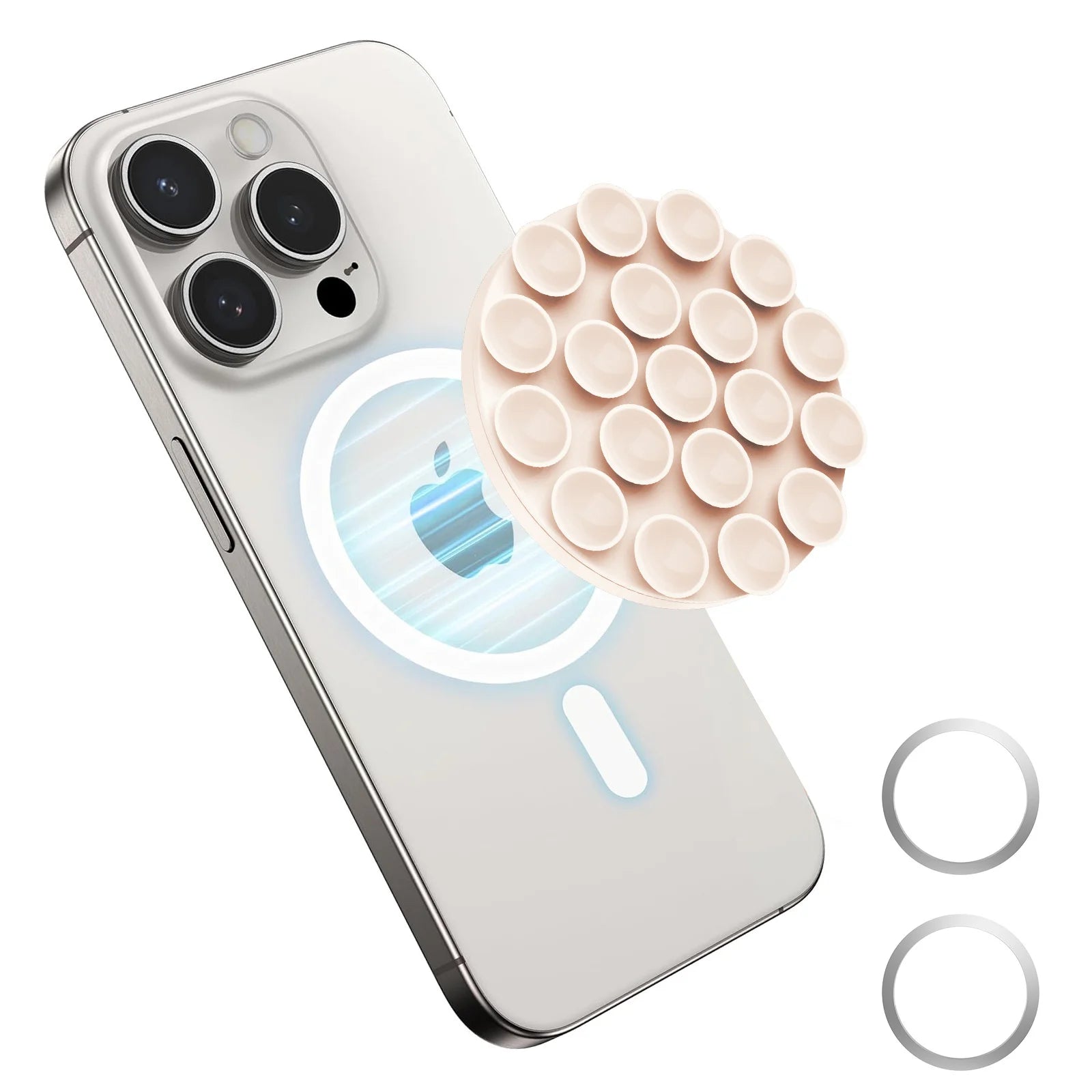 Magnetic Suction Cup Phone Holder for iPhone 15, 14, 13, and 12 Series