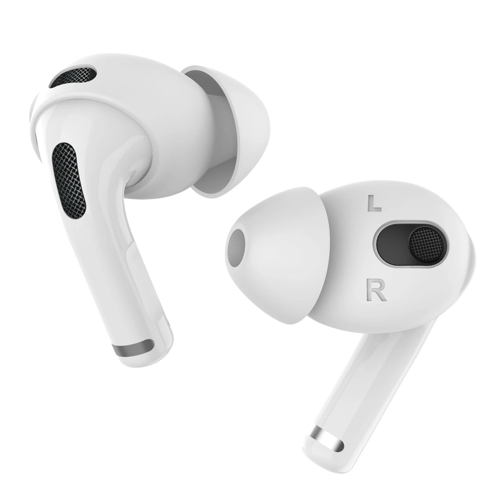 White Apple Silicone AirPod Case with 3 Pairs of Ear Pads
