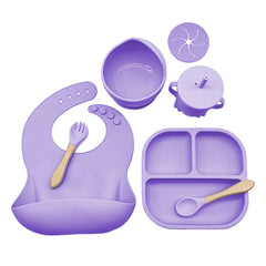 Burgundy 7-piece baby feeding set | Best baby utensils