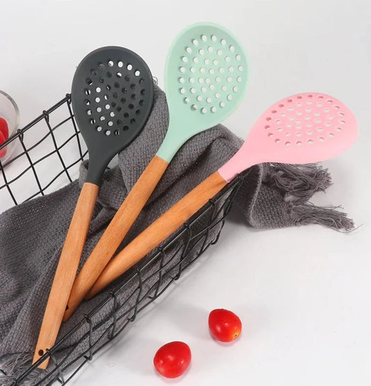 3 Pcs Silicone Slotted Spoon | Slotted Ladle
