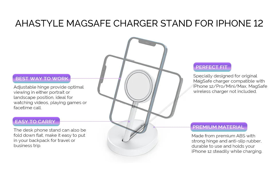 Phone Charger Holder with Adjustable Stand
