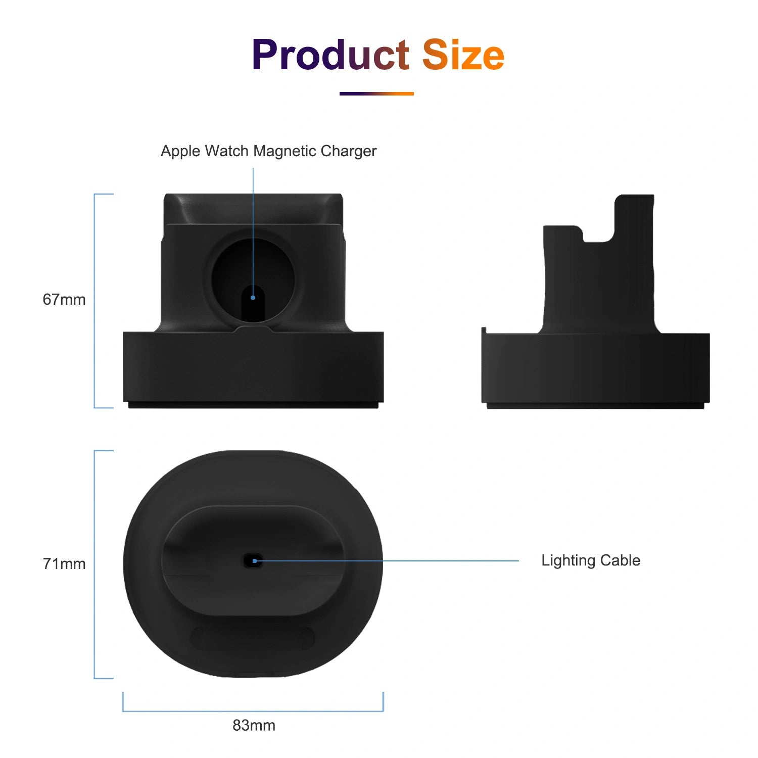 3 in 1 Silicone Apple Watch Phone Pods Charger