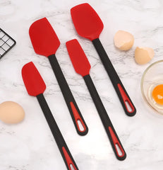 4x Silicone Spatula Set | Red