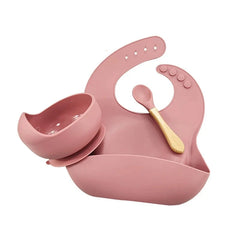 3-Piece Baby Feeding Set | Silicone Bib and Bowl