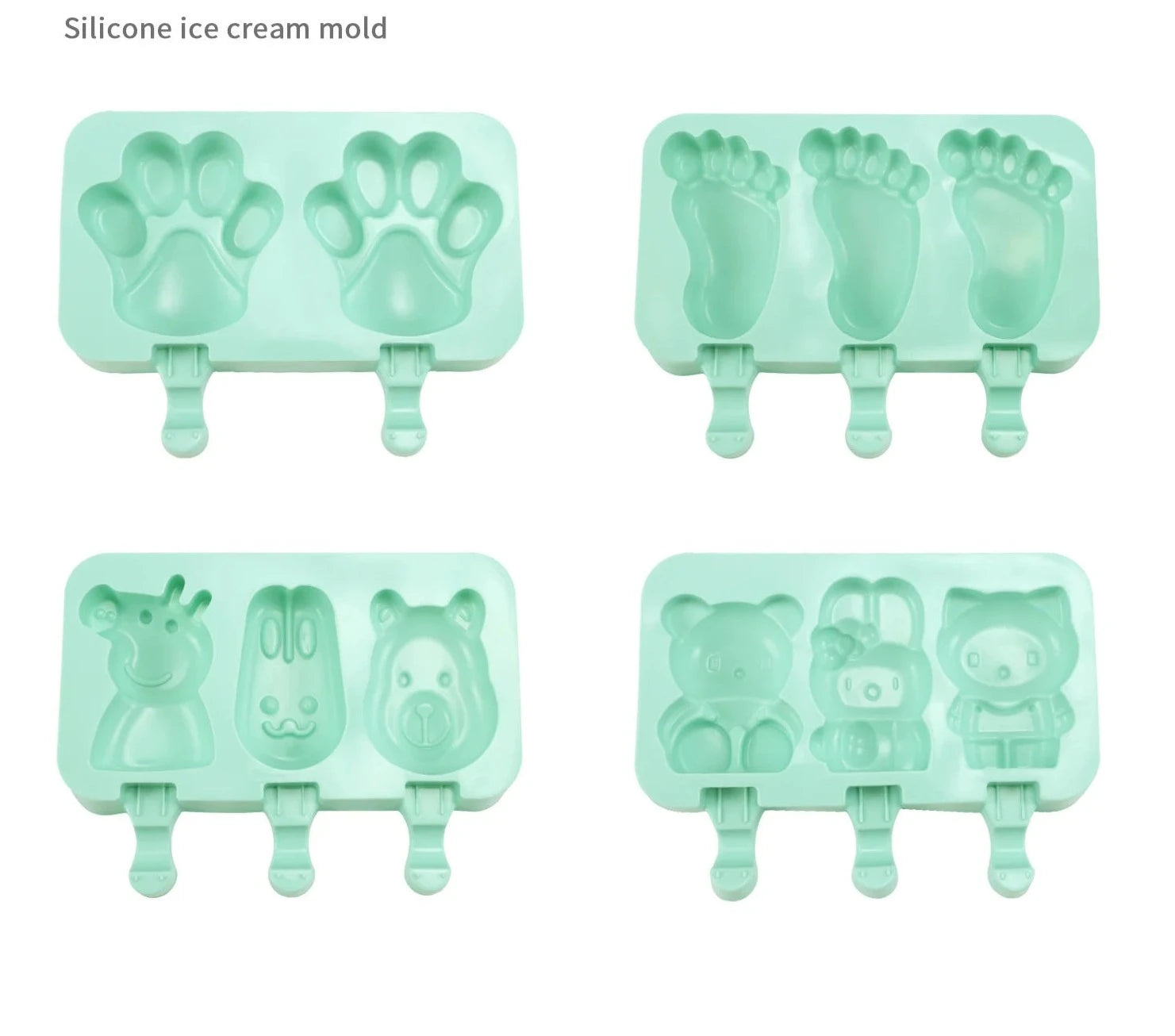 Matcha Green Cute Animals Shaped Silicone Cake Pop Mold