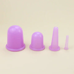 4 piece Purple 6 Cups Facial Cupping Set | Silicone Cupping Therapy Kit