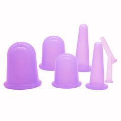 6 piece Purple 6 Cups Facial Cupping Set | Silicone Cupping Therapy Kit