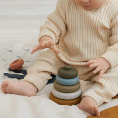 Rainbow Silicone Stacking Rings Toy