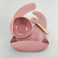 3-Piece Baby Feeding Set | Silicone Bib and Bowl
