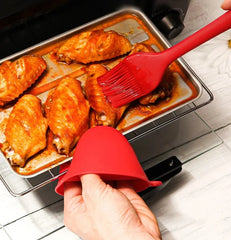 High-Temperature Resistant Silicone Tongs with Basting Brush
