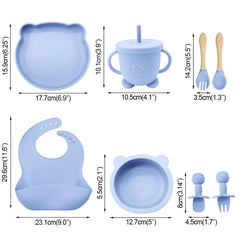 8-piece Silicone Baby Feeding Set | Prefect for Baby Feeding