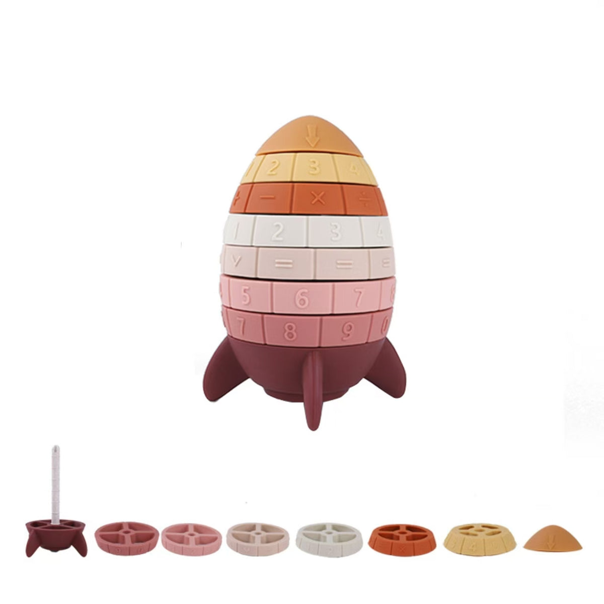 Silicone Rocket Stacking Toy