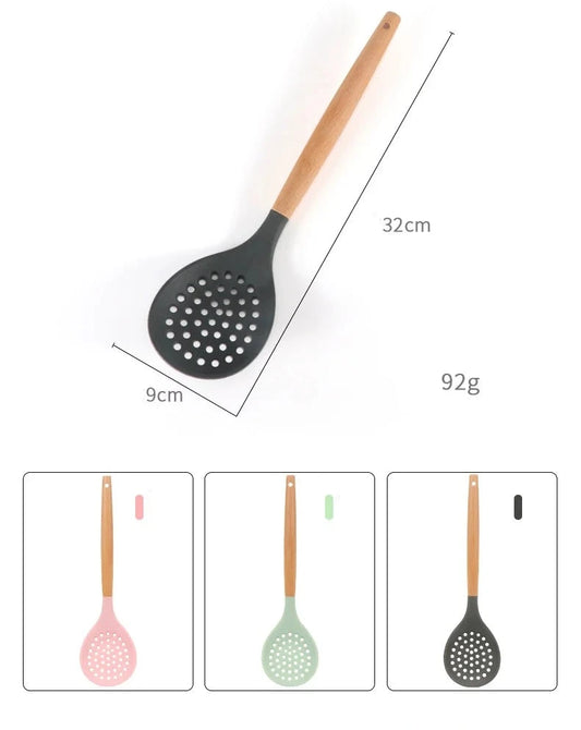 3 Pcs Silicone Slotted Spoon | Slotted Ladle