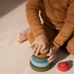 Rainbow Silicone Stacking Rings Toy