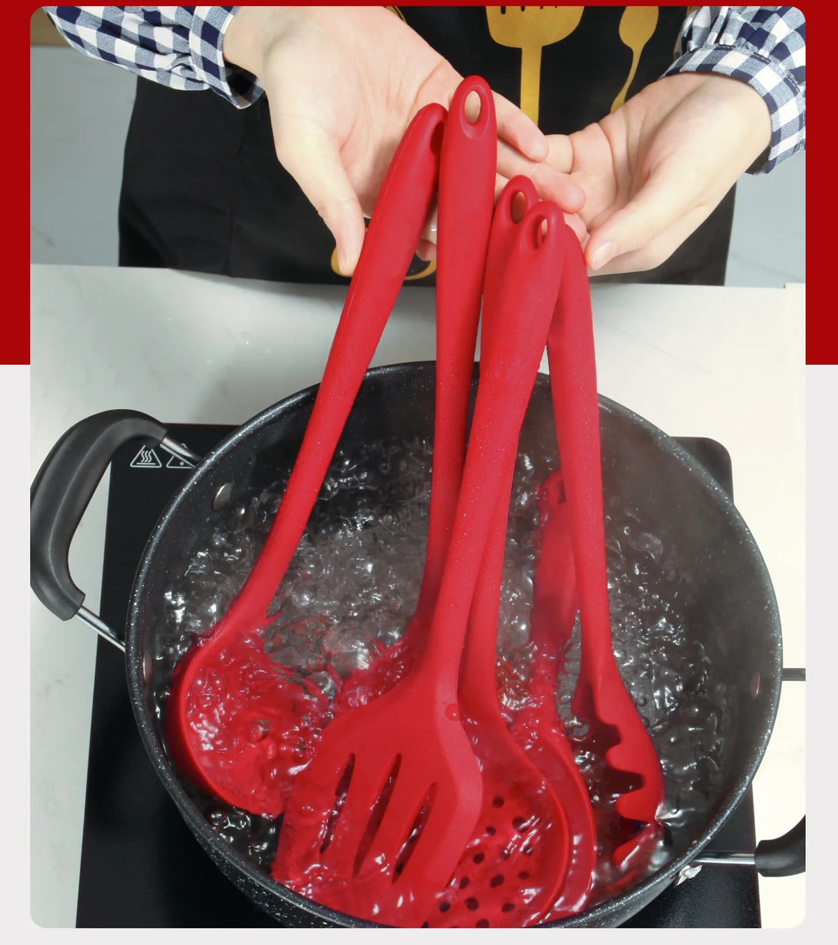 Red Silicone Cooking Kitchen Utensils Set | Spatula Set