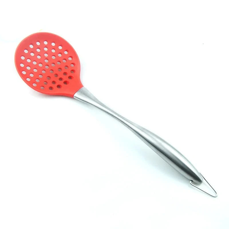 2x long Handled Silicone Slotted Ladle