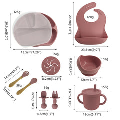 8-piece Silicone Baby Meal Set | Baby Utensils