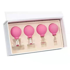 Baby Pink 4 Set Glass Suction Cups with Silicone Balls