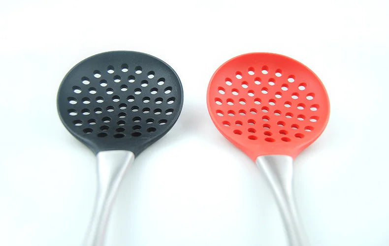 2x long Handled Silicone Slotted Ladle