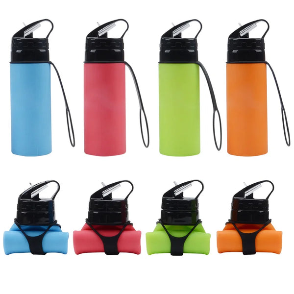 Silicone Water Bottle with Straw