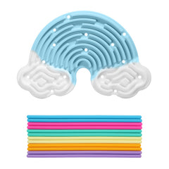 White + Blue Rainbow Cloud Sensory Board