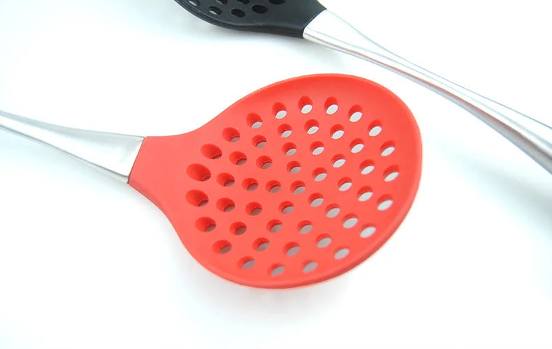 2x long Handled Silicone Slotted Ladle