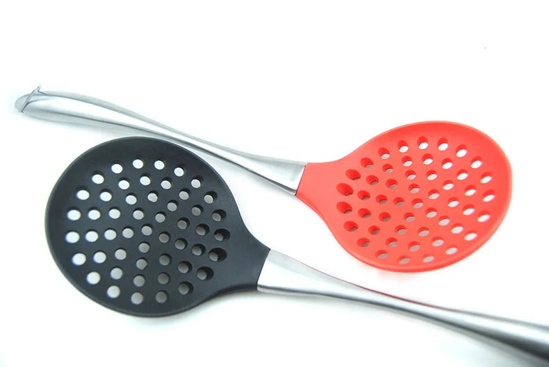 2x long Handled Silicone Slotted Ladle