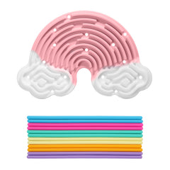 White + Pink Rainbow Cloud Sensory Board