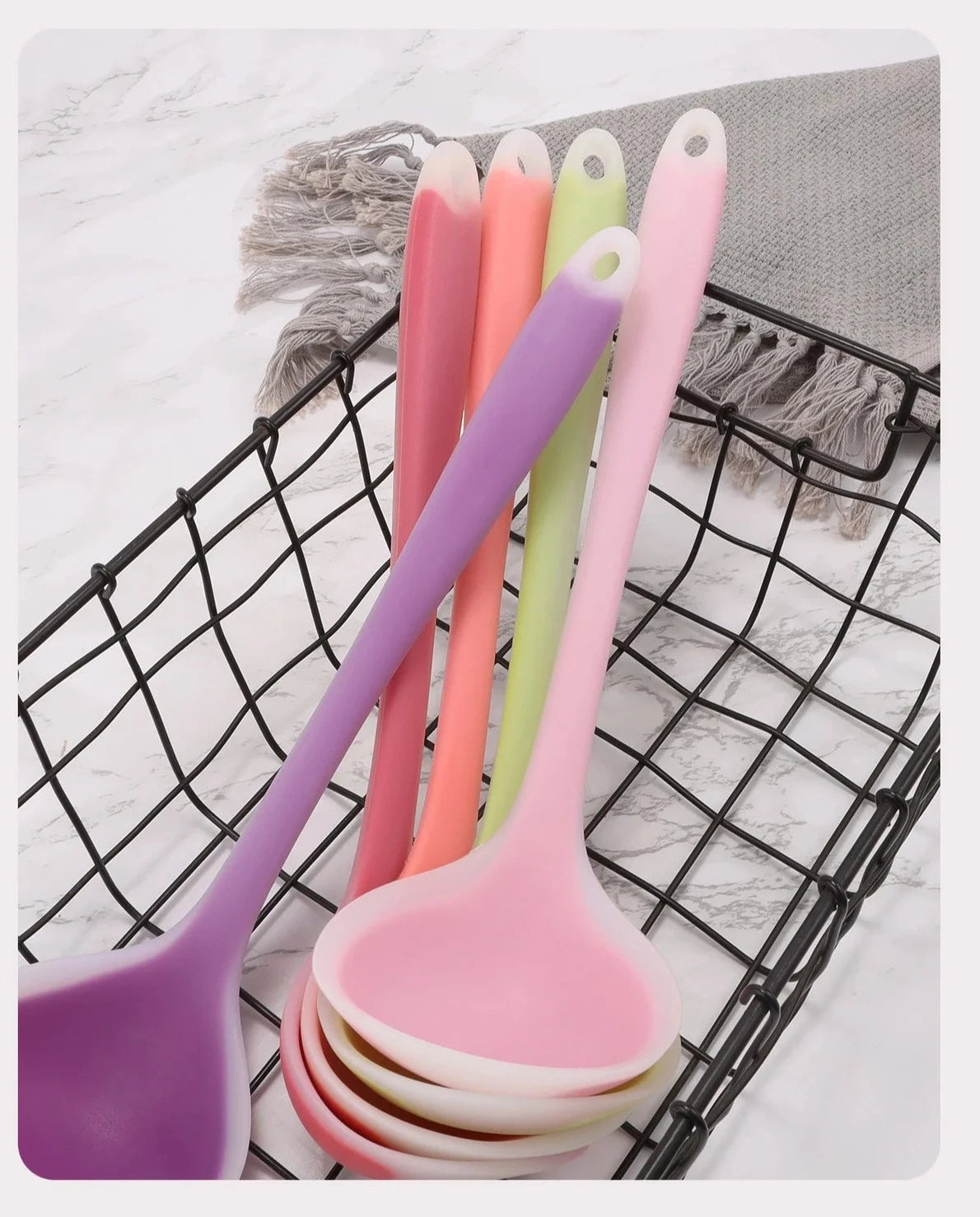 Semi-transparent Silicone Soup Spoon Set | Spatula Set