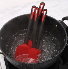 4x Silicone Spatula Set | Red