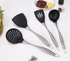 Black 4x Silicone Utensil Set | Non Toxic Kitchen Utensils